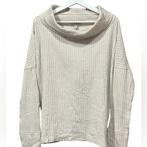 Free People Stone Cold Juicy Long Sleeve Waffle Cowl Neck Size Medium thumbnail 2