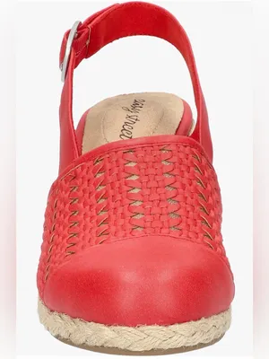 easy street Red Woven Espadrille Slingback Wedge Size 7 thumbnail 4