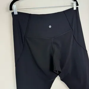 Lululemon Align Rib Panel High Rise Tights Leggings Sz 14 Black Nulu Stretch thumbnail 11