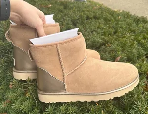 New authentic UGG Tan and Gold Ankle Boots size 8 thumbnail 1