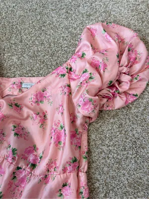 LoveShackFancy x Target Cecile Pink Floral Puff-Sleeve Dress Size 12 thumbnail 13