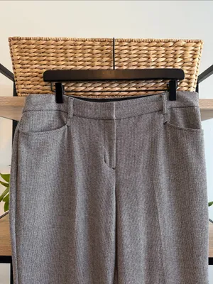 Express Editor Wide Leg Mid Rise Jacquard Woven Career Dress Pant Trouser, 12 thumbnail 2