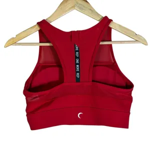 Zyia Active High Neck Mesh Racerback Sports Bra Red One More Rep Size M thumbnail 5