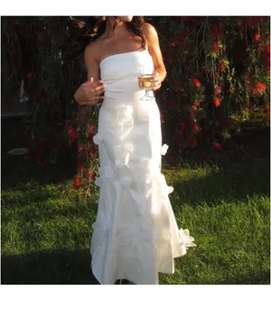 Rotate Strapless Floral Applique Mid Dress thumbnail 3