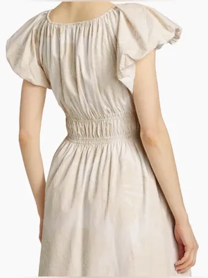 Marie Oliver Emilia White & Beige Floral Fit-and-Flare Dress Size Medium thumbnail 2