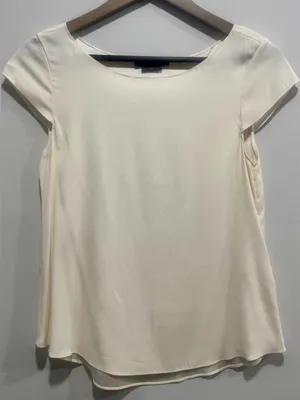 Alice + Olivia BASE Ivory Silk Cap Sleeve Blouse XS thumbnail 1