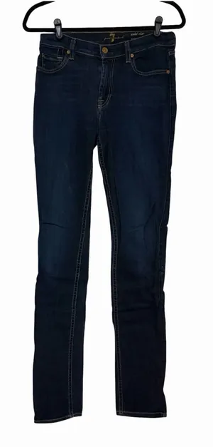 7 For All Mankind Jeans Womens 29 Blue Roxanne Ankle Skinny Stretch Dark Wash thumbnail 1