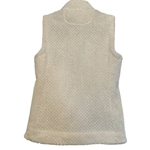 Calvin Klein Women's Size Small Ivory Cream‎ Sherpa Teddy Full Zip Vest thumbnail 3