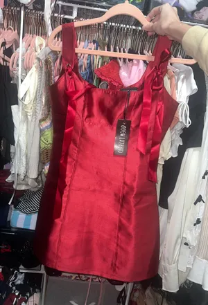 Current Mood Pixie Stardust Red Bow Mini Dress thumbnail 4