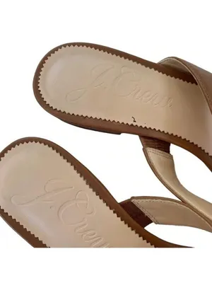 J. Crew Leather Hazel Cutout Flat Sandals Rich Oak Size 8 retail $138 thumbnail 10