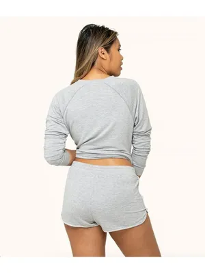 (RC) Lively Terry-Soft Lounge Shorts Heather Gray Size Small Cozy Pajama Shorts thumbnail 3
