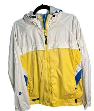 Columbia Lightweight Yellow White Blue Jacket SIZE LARGE‎ thumbnail 1