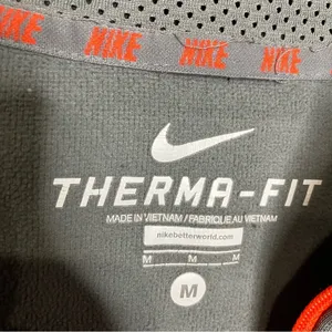Nike Therma-fit quarter zip pullover gray orangish red‎ men’s size medium thumbnail 3