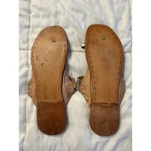 Kolhapuri Women's Leather Chappal Flats Sandals Indian Metallic Rose Gold Size 7 thumbnail 2