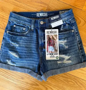 The Rewash Vintage Reunion High Rise Mom Shorts thumbnail 1