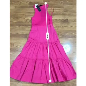 Veronica Beard Austyn Hot Pink Tiered Pima Cotton Midi Designer Chic Dress XS thumbnail 5