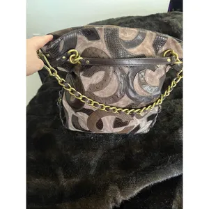 Coach Brooke Inlaid C Leather Suede Large Hobo Shoulder Bag 14340 15x13 thumbnail 7