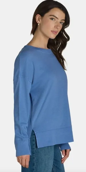 Time and Tru Light Blue Crewneck Sweatshirt thumbnail 1