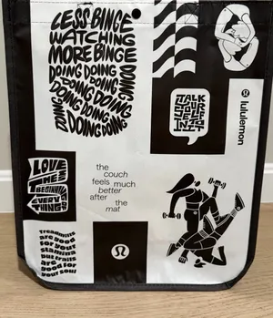 Lululemon Chocolate Brown and White Large Tote Bag thumbnail 1