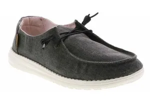 Hey Dude Wendy Chambray Moccasin Slip On Shoe Sz 7 Dark Grey Black thumbnail 1