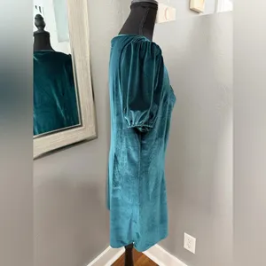 Monte The Label Emerald Velvet Square Neck Whimsigoth Mini Dress Large. thumbnail 5