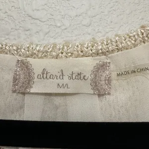 Altar'd State Cream Crochet Tunic Sweater/Mini Dress, size M/L thumbnail 10