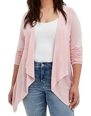 Torrid pale pink waterfall cardigan blouse thumbnail 1