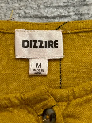 Dizzire Yellow Black Striped Thin Adjustable Strap Crop Top size M thumbnail 13