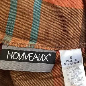 Vintage Long Plaid Skirt Brown Size 8 thumbnail 5