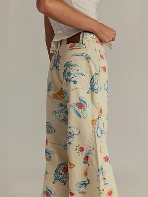 Free people Eden Printed Slouch Jeans thumbnail 3
