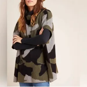 Anthropologie Moth Henrietta camo poncho thumbnail 2