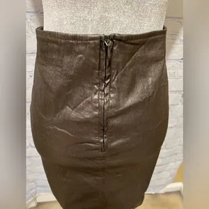 Zara Metallic Faux Leather Skirt With Stretch Size Small thumbnail 5