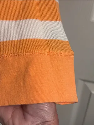 L.R.L. Lauren Ralph Lauren Orange & White Striped Top thumbnail 5