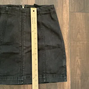 Free People Modern Femme Denim Mini Skirt Black High Waisted Zip Back Size 26 thumbnail 3