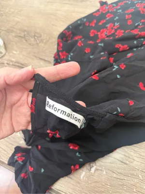 Reformation Gracie Mini Black Dress Floral Oracle Size 0 thumbnail 3