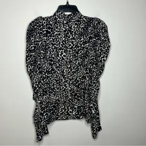 Zara puffed sleeves blouse‎ lightweight new with tags size medium thumbnail 2