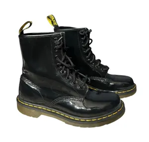 Dr. Martens 1460 Patent Black Leather Lace Up Combat Boots Womens Size 7 thumbnail 1