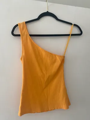 Anthropologie Orange One Shoulder Tank thumbnail 1