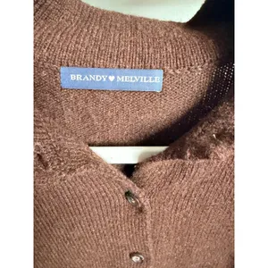 Brandy Melville Brown Button Up Collared Cardigan Sweater One Size thumbnail 2