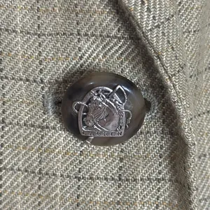 Vtg‎ Lauren Ralph Lauren linen houndstooth Glen Plaid Blazer size 10 equestrian thumbnail 4