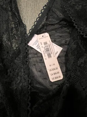 Victoria’s Secret M Black Lace lingerie bodysuit thumbnail 3