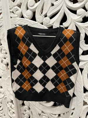 SHEIN Preppy V-neck Sweater Vest thumbnail 2