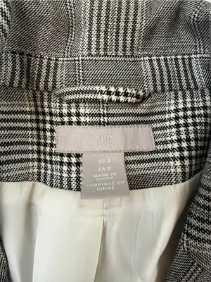 H&M Gray Plaid Blazer - Tailored Single-Button thumbnail 7