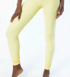 Vintage Carushka Bodywear Pastel Yellow Low-Mid Rise Cuffed Tights/ Leggings Cuffed thumbnail 1