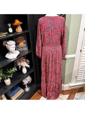 Anthropologies Chaudry Boho Paisley Smocked Waist Maxi Dress - Size Small thumbnail 9