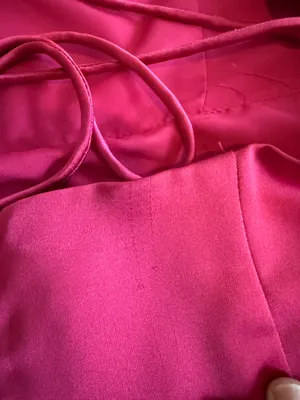 Lulus Always Luminous Magenta Satin Ruched Lace-up Dress thumbnail 5