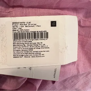 Nicobar Women's Size XS‎ Serene Pant Lilac Purple Wide Leg Gathered 100% Cotton thumbnail 16
