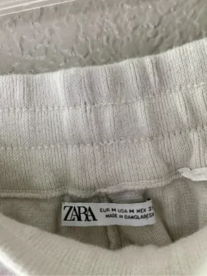 Zara Cream Cargo Sweatpants Women’s M Wide Leg Drawstring Utility Lounge Pants thumbnail 5