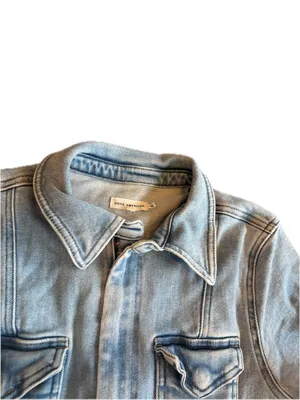 Good American Light Wash Coverall Jumpsuit Utility Sleeve Chambray Large Women's thumbnail 4