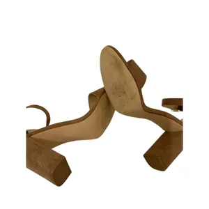 Nine West Pruce Tan Suede Block Heel Ankle Strap Sandals Size 9.5 M EUC thumbnail 7